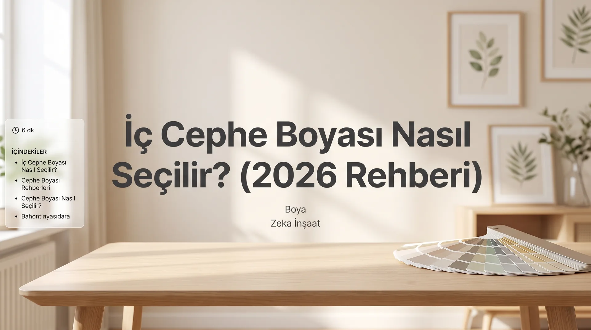 İç Cephe Boyası Nasıl Seçilir? (2026 Rehberi)